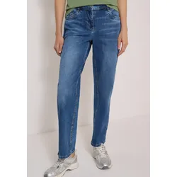 Loose-fit-Jeans CECIL, Damen, Gr. 25, Länge 30, mid blau wash, Jeans, 77% Baumwolle, 20% Polyester, 3% Elasthan, lang, Jeans, 5-Pocket-Style