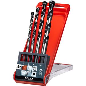 kwb Bohrer Super Rocker, 050800, 4-teiliges Set, 5-10mm, Stein, Betonbohrer