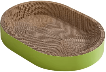 Inspire Picks CozyOval Cardboard Cat Scratcher Bed & Lounge Nest l Green