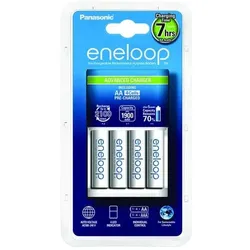 Ladegerät Panasonic BQ-CC17 mit 4 Stk. Eneloop Mignon AA Akkus BK-3MCCE mit 2000 mAh