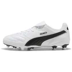 Puma, Unisex, Fussballschuhe, King Liga Fg/Ag (46.5), Weiss, Schwarz