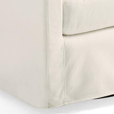 Finley Swivel Glider Slipcover - Crypton Chenille Nomad Snow - Grandin Road