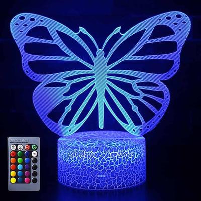 Schmetterling 3d führte Nachtlichtlampen optische Täuschung Lampe 16 Farben berühren Weihnachten Dekoration Beleuchtung Tisch Schreibtisch visuelle Lampe für Heimdekoration und Kinder Kinder Kinder