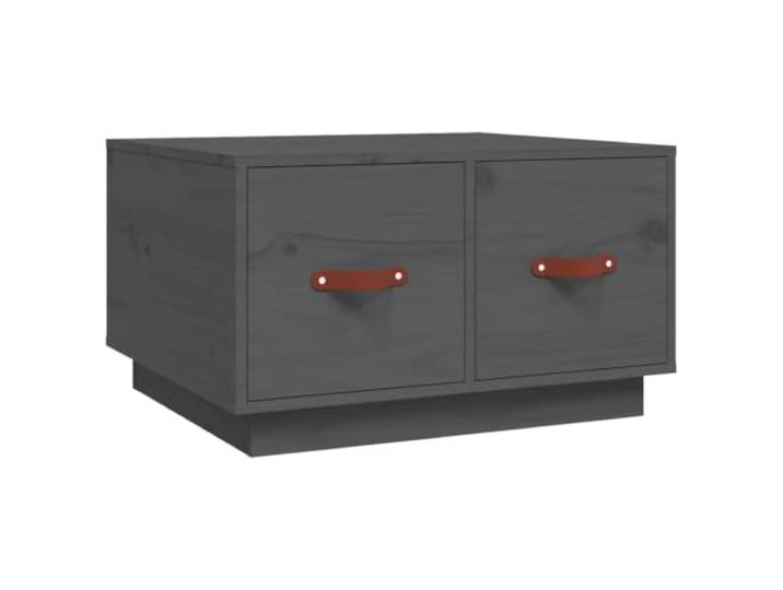 Favemtsl Couchtisch Grau 60x53x35 cm Massivholz Kiefer mit 2 Schubladen Kompakter Wohnzimmertisch aus echtem Kiefernholz mit zwei integrierten Schubladen für Wohnzimmer und Gästezimmer.