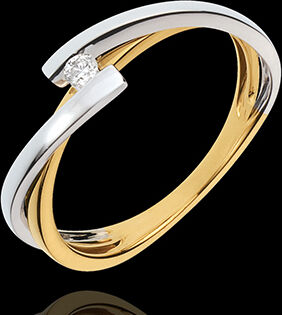 Edenly SolitÃ¤rring Pluton - Gelbgold und Weissgold