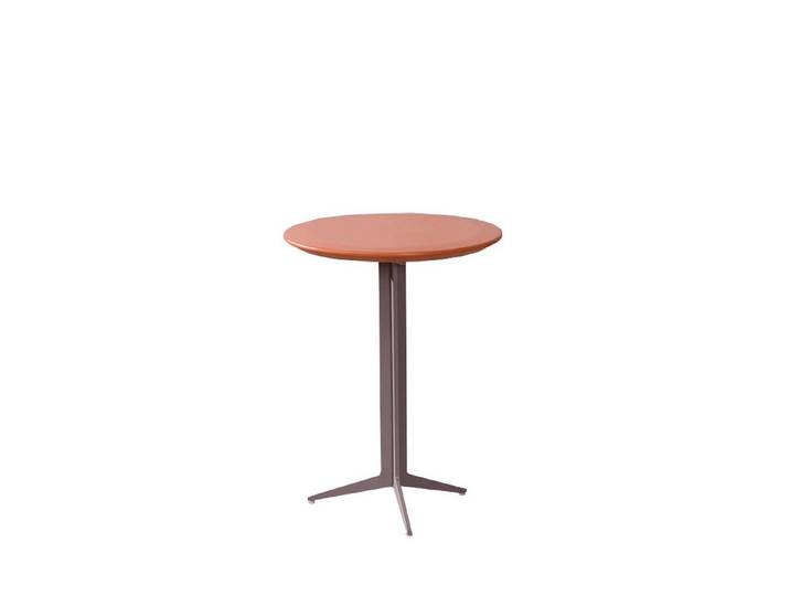 Xlmoebel Beistelltisch Runder Holz-Tisch mit filigranem Metallgestell im italienischen Design (1-St., Beistelltisch), Hergestellt in Europa