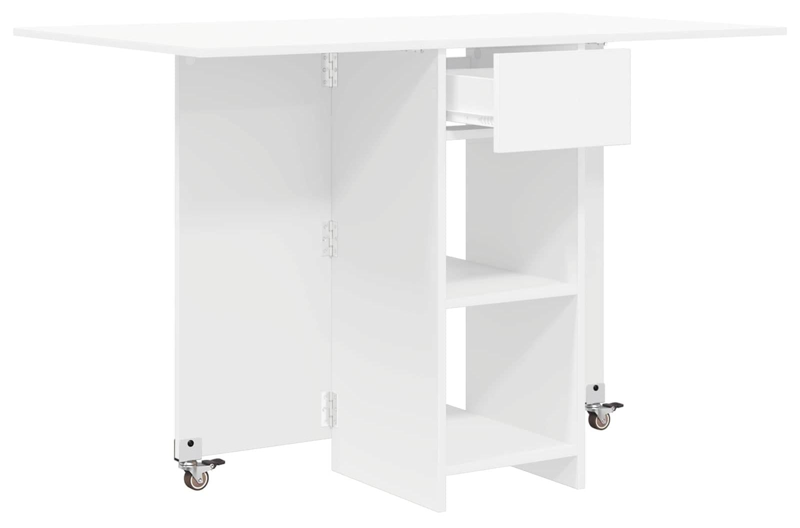 vidaXL Uitschuifbare Eettafel, Rechthoekig, Wit