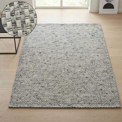 Wollteppich THEKO "Tauern" Gr. 4, grau, B:170cm H:10mm L:240cm, Wolle, Teppiche, Handweb Teppich, meliert, reine Wolle, handgewebt