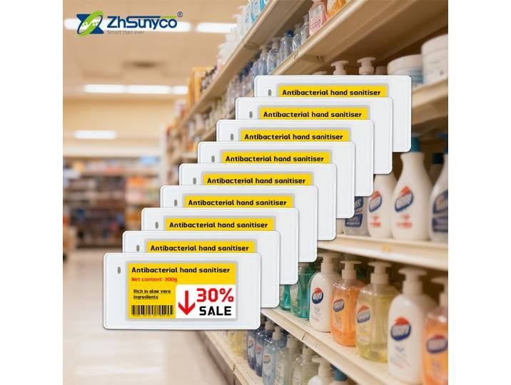 BLE 213BWRY 10 Pièces Étiquettes de Rayon Intelligentes E-Paper ESL 2,13 Pouces Blanc Noir Rouge Jaune Affichage E-Ink