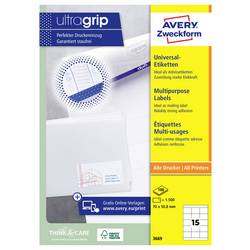 Avery-Zweckform 3669 Universal-Etiketten 70 x 50.8 mm Papier Weiß 1500 St. Permanent haftend Tintenstrahldrucker, Laserdrucker, Farblaserdrucker, Kopierer,