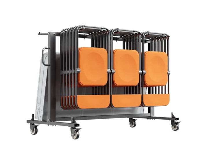 VEVOR Klappbarer Stuhlständer, 181 kg Tragkraft, Klappstuhlwagen für 42 Stühle oder 12 Tische, multifunktionaler Stuhlwagen mit Gummirädern und -Haltern, großer Stuhlhalter, Mattschwarz