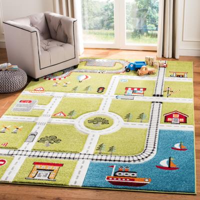 SAFAVIEH Carousel Kids Koika Neighborhood Toy Roadway Area Rug