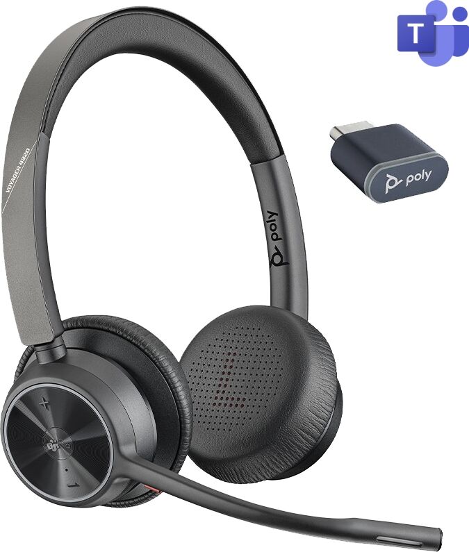 Poly Voyager 4320 USB-C - Version Microsoft Teams Un micro-casque stéréo sans-fil flexible pour une immersion sonore totale pendant vos réunions à