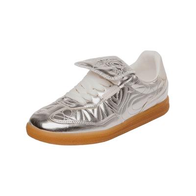 Sneaker STEVE MADDEN "STEVE MADDEN Sneaker Lederimitat", Damen, Gr. 38, silber, Lederimitat, Schuhe Sneaker