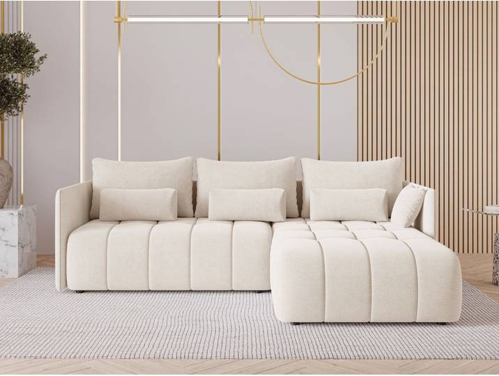GrainGold Ecksofa L-Form Ardi L, Set, Schlaffunktion, Wellenfedern, Freistehende, Bettkasten, DL-Mechanismus