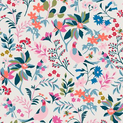Vliestapete JOULES "Fields Edge Floral", bunt (multi), B:0,52m L:10m, Vlies, Tapeten, floral