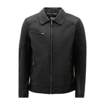 Lederjacke RICANO "Lederjacke Claude", Herren, Gr. XXL, schwarz, Obermaterial: 100% Lammnappaleder LANA. Futter: 100% Polyester PES., normal, Rundhals, Jacken, Handgefertigt aus echtem Leder