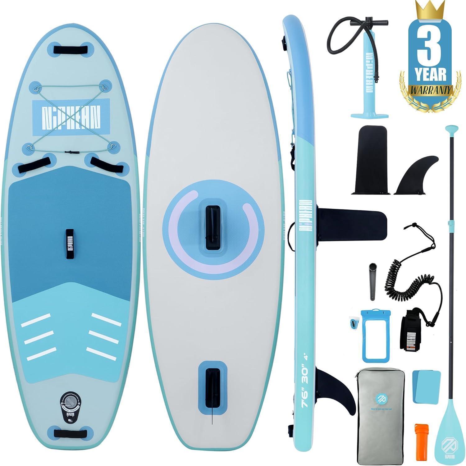 Niphean Stand Up Paddling Board 305cm Aufblasbar SUP Stabil Flossen SetAnfänger & Yoga