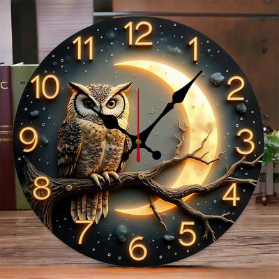 Daily Discovery Moonlight Night Wooden Round Silent Wall Clock, Modern Rustic Home Decor Clock For Living Room Bedroom Office Moonlight Night Wooden Round Silent Wall Clock, Modern Rustic Home Decor Clock For Living Room Bedroom Office