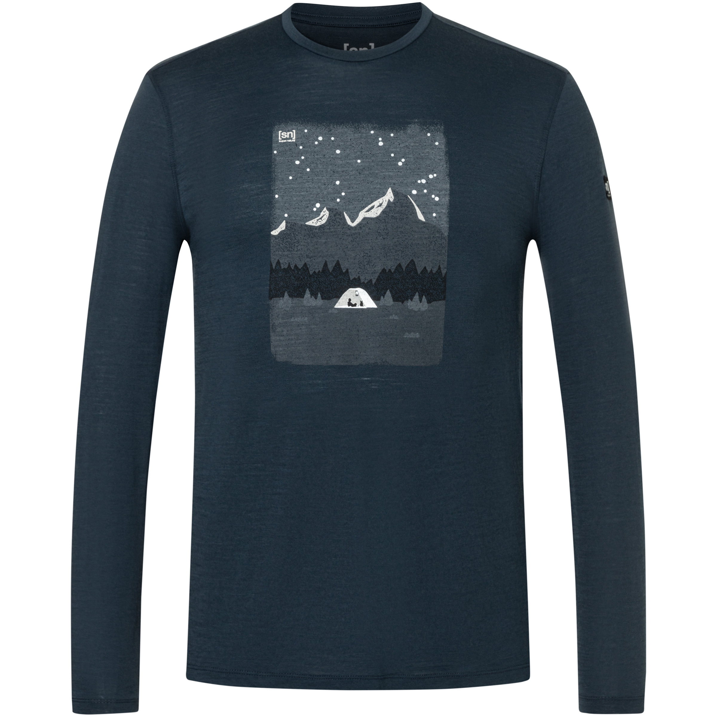 Super.Natural Outdoor Nights Herren Longsleeves blau Größe M Hautfreundlich Merinowolle