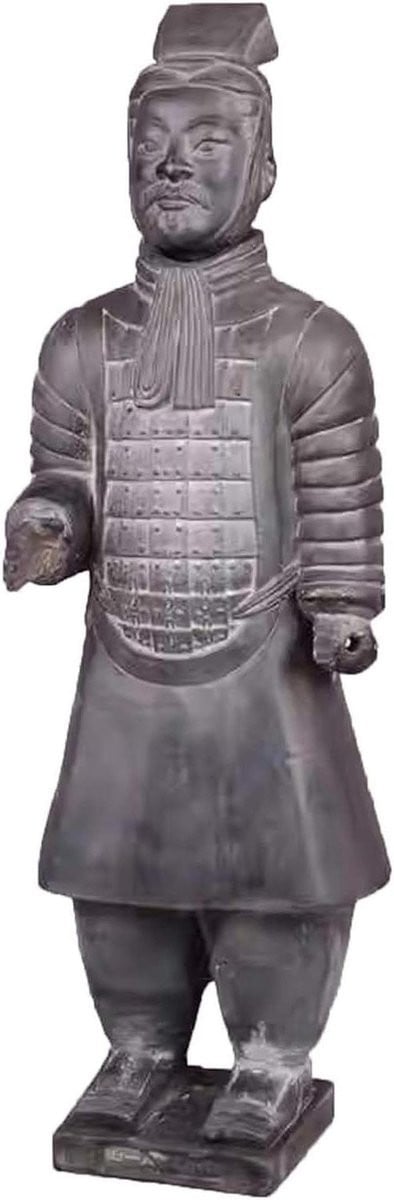 Handgemaakt Terracotta Krijger Beeld - Chinese Decoratie - Aardsbruin