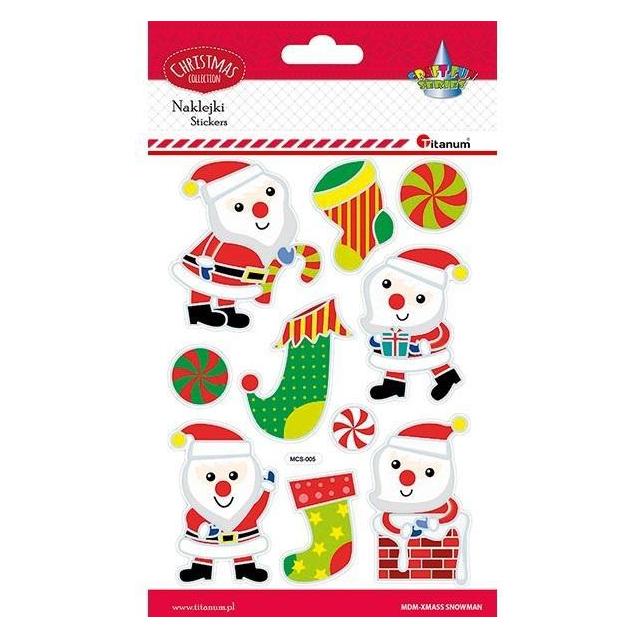 Teka Konvexe Aufkleber Weihnachtsmänner, Socken 10 Stk. MISCHEN (10 Sticker) (47995695)
