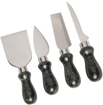 Creative Labs Home Set of 4 Natural Green Marble Multipurpose Cheese Knife Set