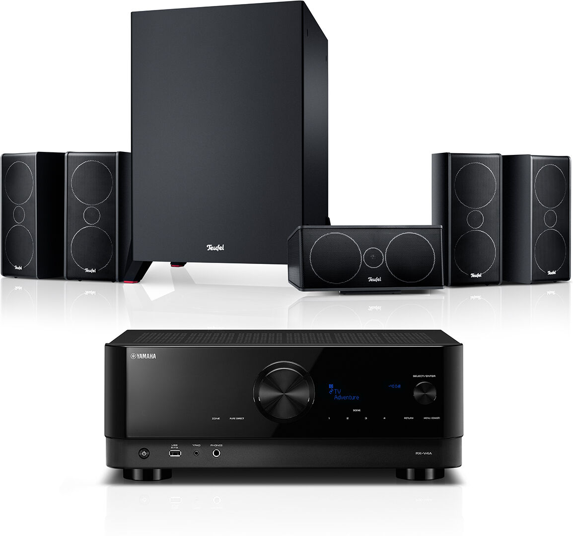 Teufel CONSONO 35 + Yamaha RX-V4A  Schwarz