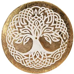 Räucherstäbchenhalter - Yggdrasil mit Goldverzierung rund