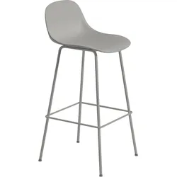 Fiber Tube Barhocker 75 cm grau mit Rückenlehne