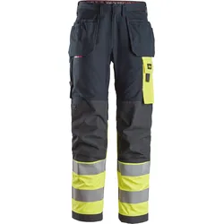 Snickers ProtecWork, Arbeitshose Holstertaschen, High-Vis Klasse 1 88 navy-signalgelb