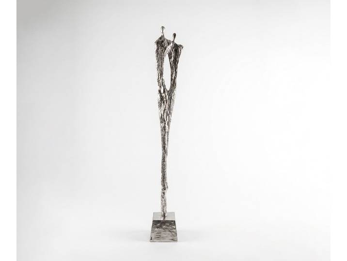 Figur Gemini B22 x T22 x H166 cm Aluminium Platin Handgemacht, Wohnaccessoires