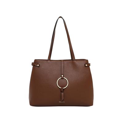 Shopper TAMARIS "Shopper TAS Maischa", Damen, Gr. B/H/T: 40cm x 30cm x 12cm 0, braun (cognac 700), Polyester, Taschen Shopper