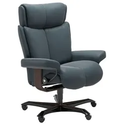 Stressless Bürostuhl Magic Office Leder Blau Batick Atlantic Blue M (Medium)