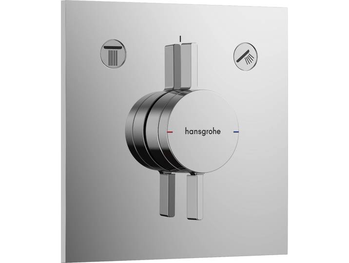 Mitigeur encastré DuoTurn E hansgrohe chromé\, 2 consommateurs\, 1 pièce.