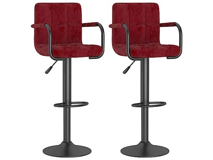 vidaXL Barhocker 2 STK. Weinrot Samt
