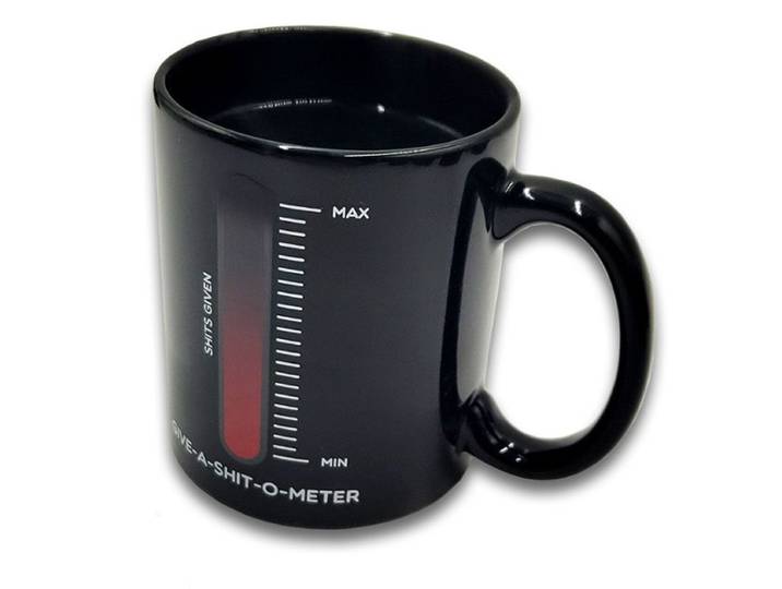 Tasse Give a Shit mit Farbwechsel durch Wärme