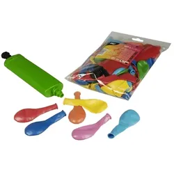 Papstar 500 Luftballons mit 5 Pumpen Ø 22 cm farbig sortiert