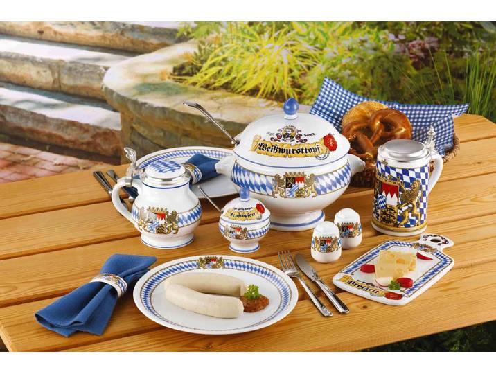 Geschirr-Set SELTMANN WEIDEN Weißwurst-Set Compact Bayern 8er Set bunt , bunt, 8, Porzellan, Geschirr-Sets, Geschirr-Set, Spülmaschinengeeignet, Mikrowellengeeignet, Ofenfest, Salamandergeeignet, Kühlschrankgeeignet, Gefrierschrankgeeignet