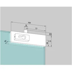Dormakaba, Möbelausstattung, Glasschloss Glas-Eckschloss US 10, PZ-vorgerichtet, 10 mm Edelstahl (1 Stk.)