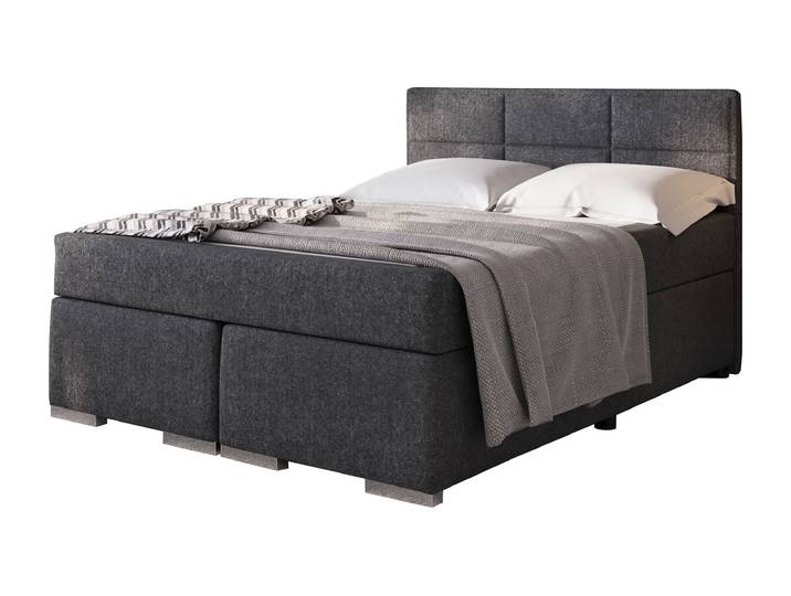 Boxbett 140 x 200 cm grau mit Stoffbezug - Modell ONE
