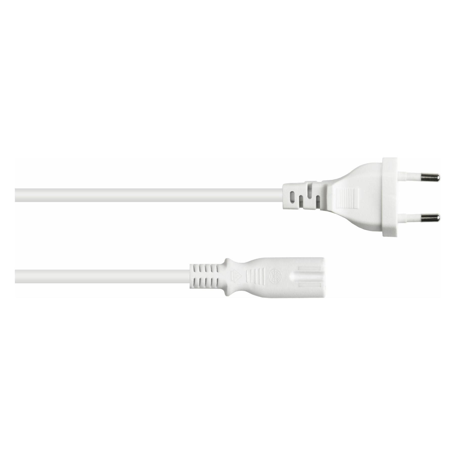 Kabelmeister Euro-Netzkabel Euro-Stecker Typ C an abisolierte Enden, weiss, 0,75 mm², 5 m (5 m) (SK0385-W050)