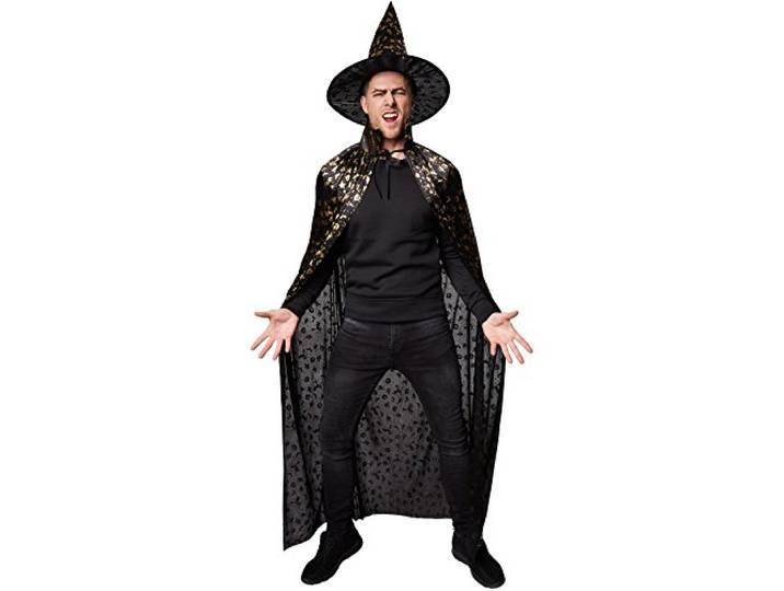 Dressforfun Unisex volwassenen set hoed en cape halloween - 150 cm