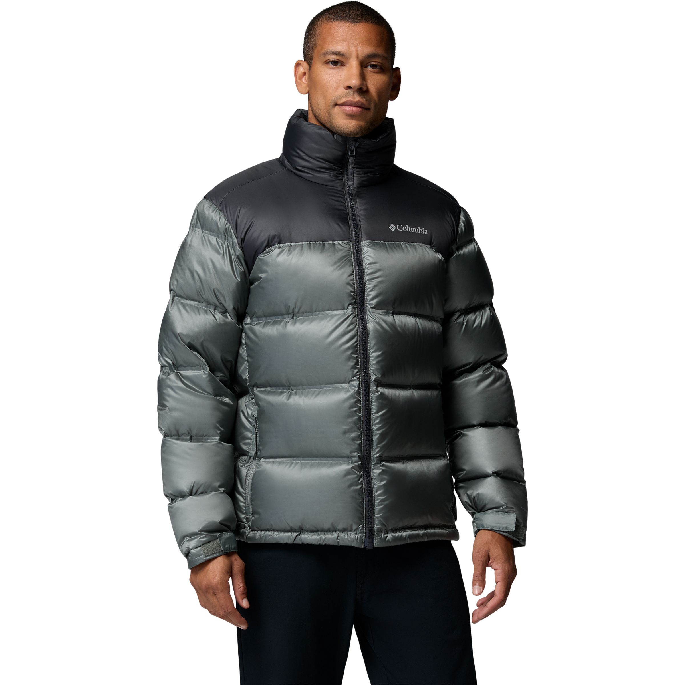 Columbia Powder Keg Heat Seal Down Herren Isolationsjacke grau Größe XL Camping Wasserabweisend