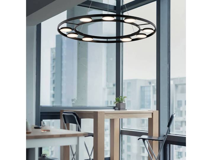 Maytoni Hängeleuchte Fad, schwarz, für Wohn- / Esszimmer, Metall, Modern