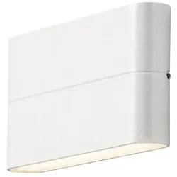 Konstsmide HighPower LED Außen-Wandleuchte CHIERI WIDE, Up/Down, 2x6W 3000K 950lm, Weiß, Aluminium / Acrylglas opal KON-7973-250
