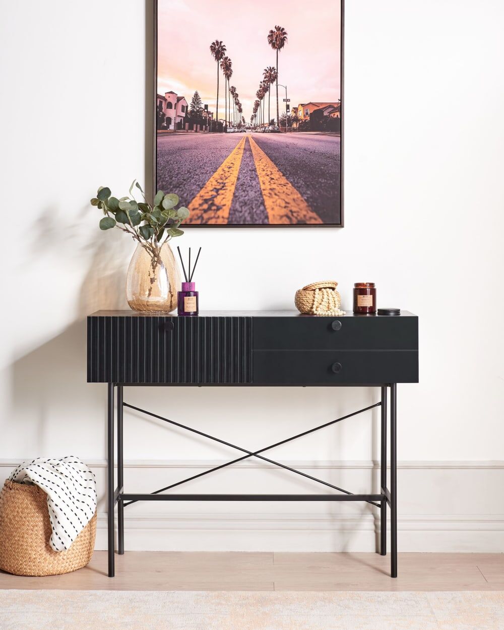 Beliani Console noir Noir 32x79x100cm