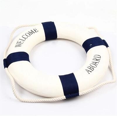 Uplift Treasures Mediterranean Lifebuoy Wall Decor Nautical Hanging Ornament blue D