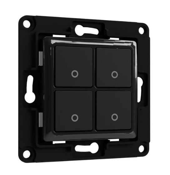 Shelly Wall Switch 4 Wandtaster 4-fach schwarz Shelly_WS_4_s