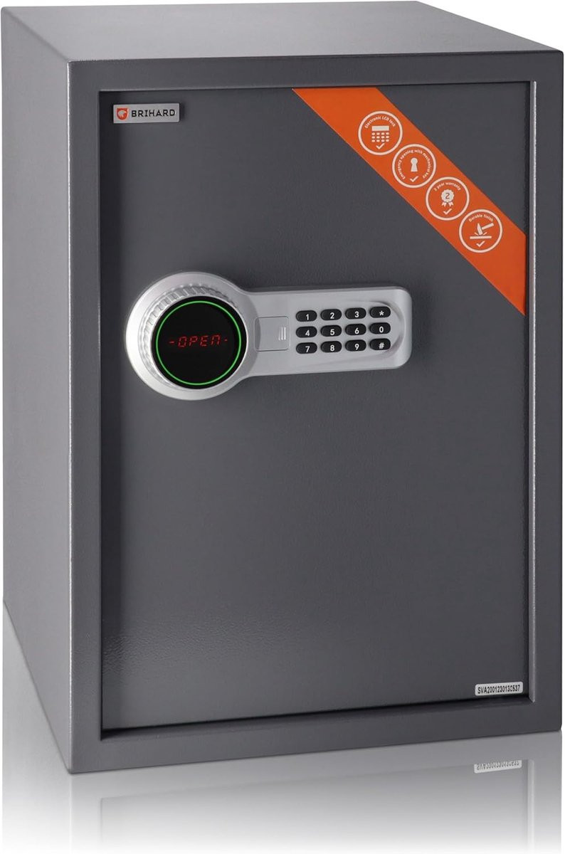 Grote Safety Elektronische Zakelijke Kluis met Programmeerbare LED en Afneembare Plank, B/D/H: 50 x 35 x 31 cm